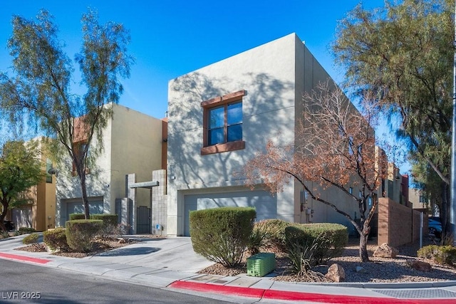 contemporary home with a garage