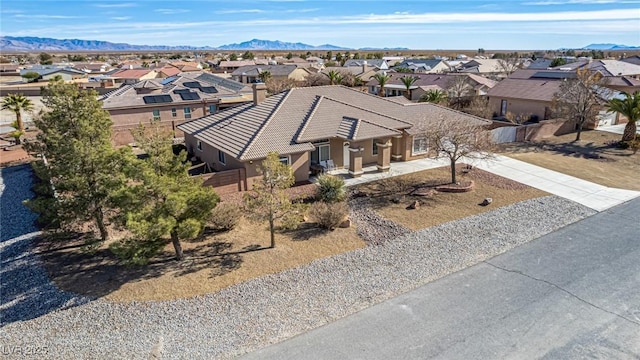 bird's eye view featuring a mountain view