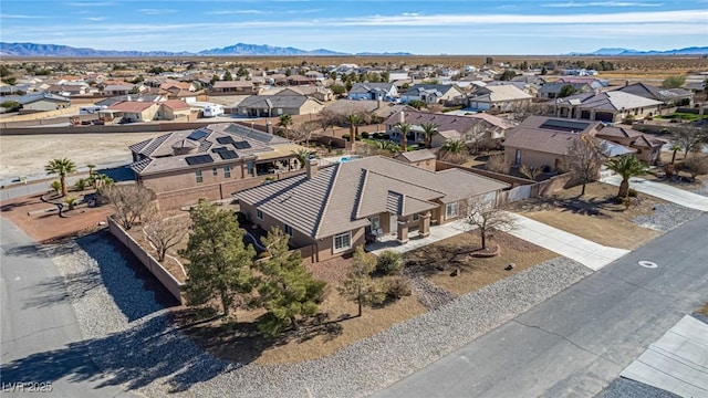 bird's eye view with a mountain view