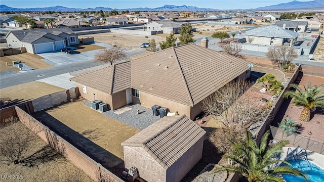 aerial view with a mountain view