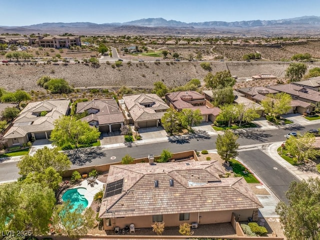 aerial view with a mountain view