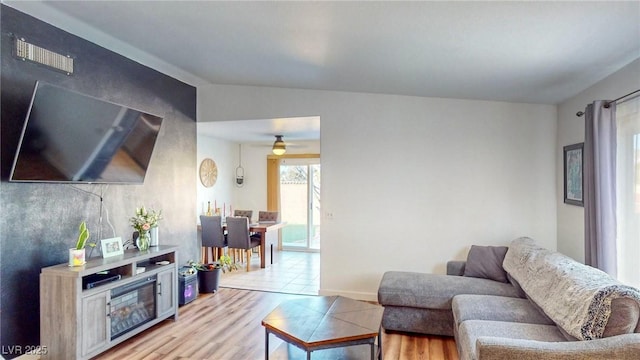 living room featuring light hardwood / wood-style floors