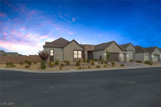 view of front of home featuring a garage