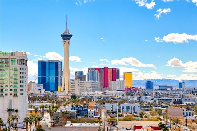 property's view of city with a mountain view