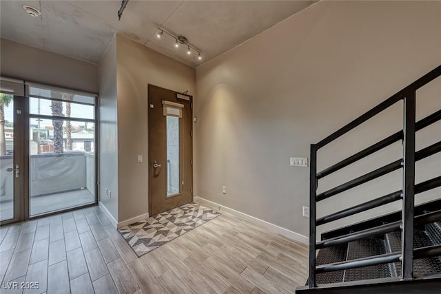 foyer with track lighting