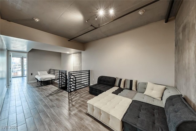 living room featuring hardwood / wood-style flooring