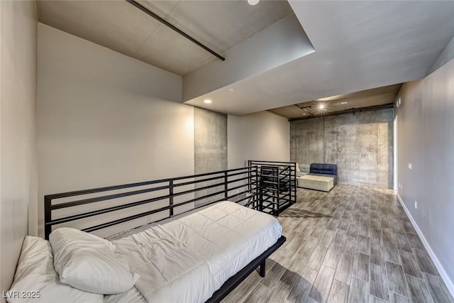 bedroom featuring light hardwood / wood-style floors