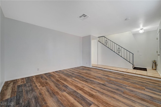 unfurnished living room featuring hardwood / wood-style floors