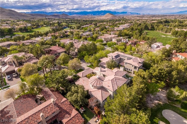 aerial view featuring a mountain view