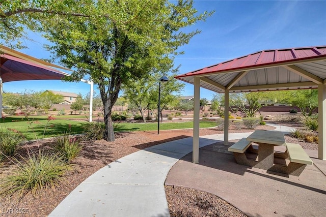 view of property's community with a gazebo