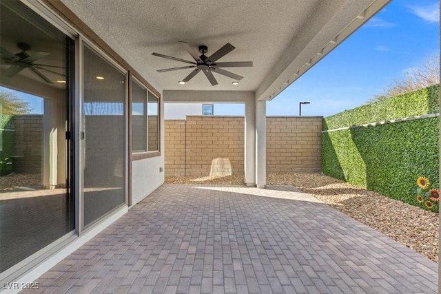 view of patio / terrace with ceiling fan