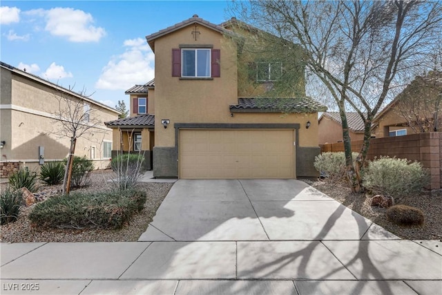 view of front of property featuring a garage