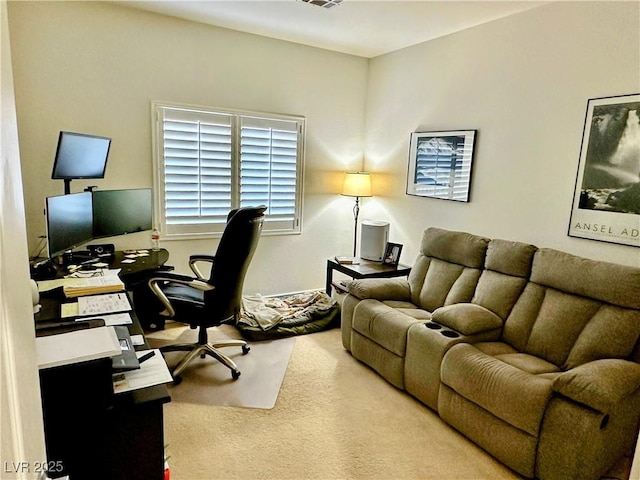 view of carpeted office