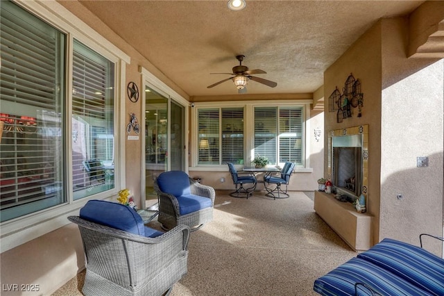 view of patio / terrace with ceiling fan