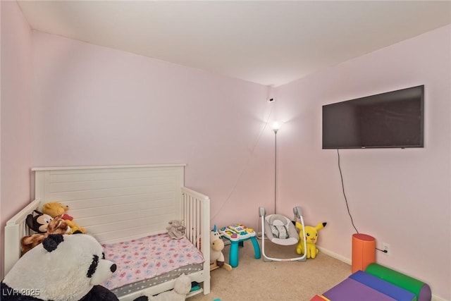 bedroom featuring carpet