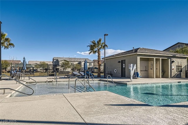 view of pool featuring a patio