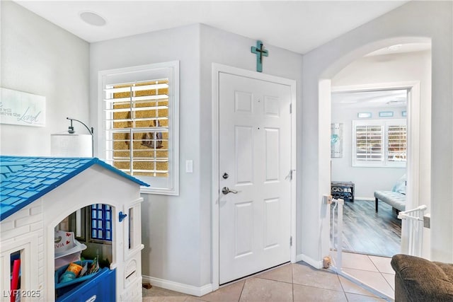 view of tiled entrance foyer