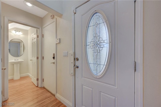 entryway featuring light hardwood / wood-style floors