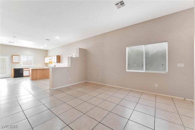 interior space featuring light tile patterned floors