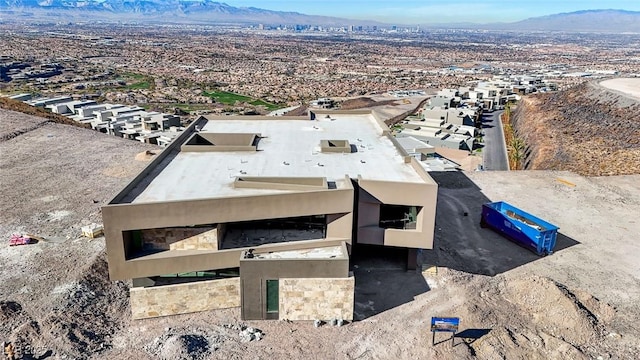 aerial view with a mountain view