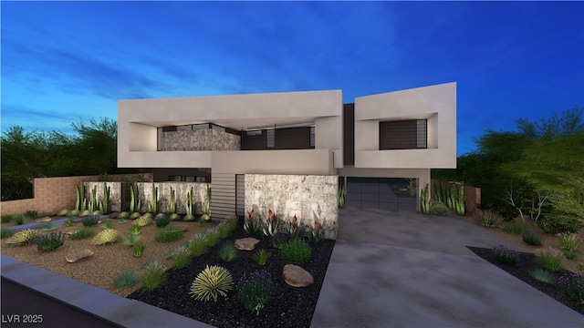 modern home with a garage