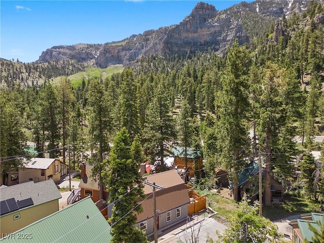 aerial view featuring a mountain view