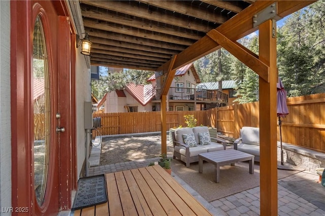 exterior space featuring an outdoor hangout area