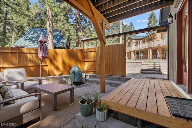 view of patio / terrace with an outdoor living space