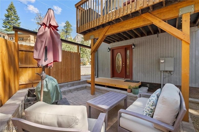 view of patio featuring an outdoor living space