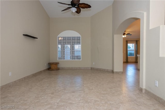 empty room with ceiling fan