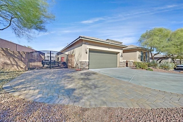 view of front of property featuring a garage