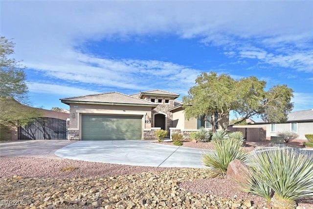 view of front of house with a garage