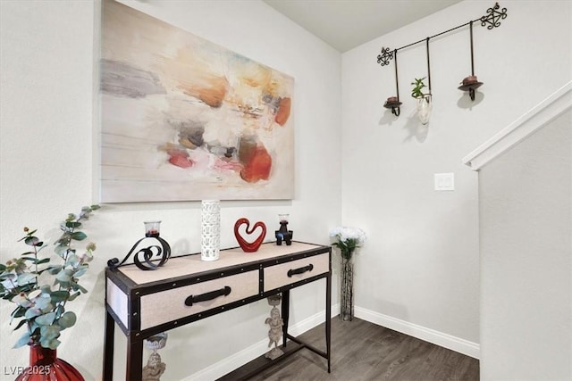 interior space with hardwood / wood-style flooring