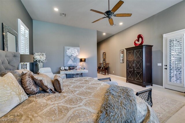 bedroom featuring ceiling fan