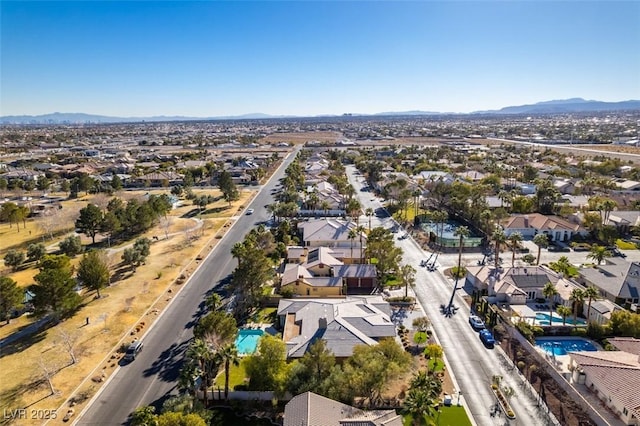 bird's eye view featuring a mountain view