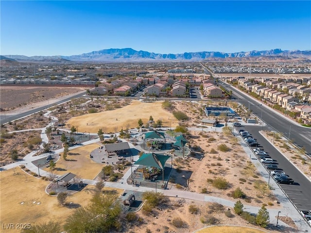 aerial view with a mountain view