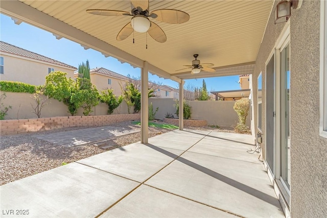 view of patio / terrace with ceiling fan