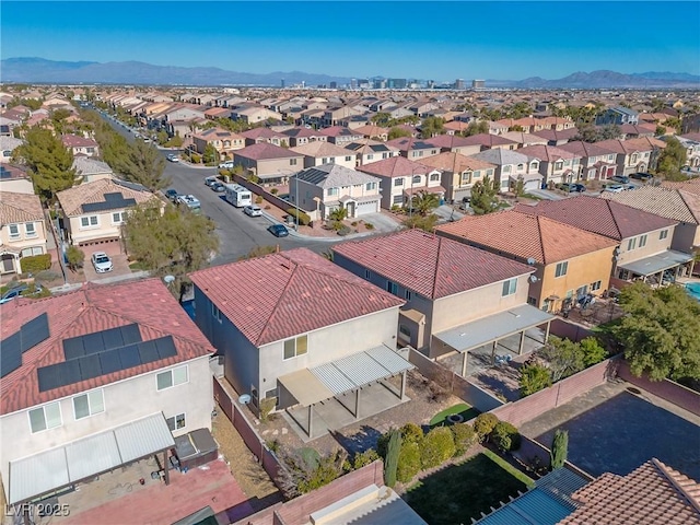 aerial view with a mountain view