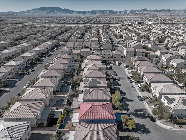 aerial view with a mountain view