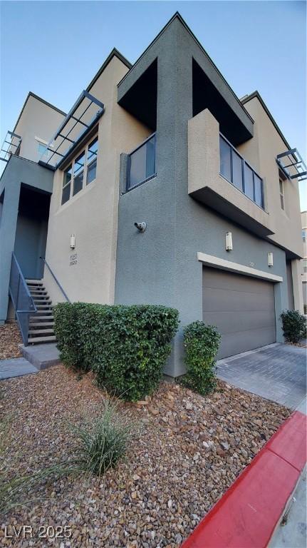 view of property featuring a garage