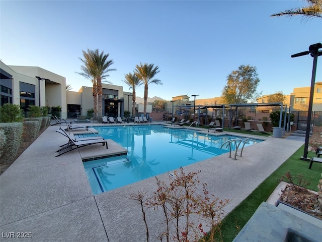 view of pool featuring a patio area