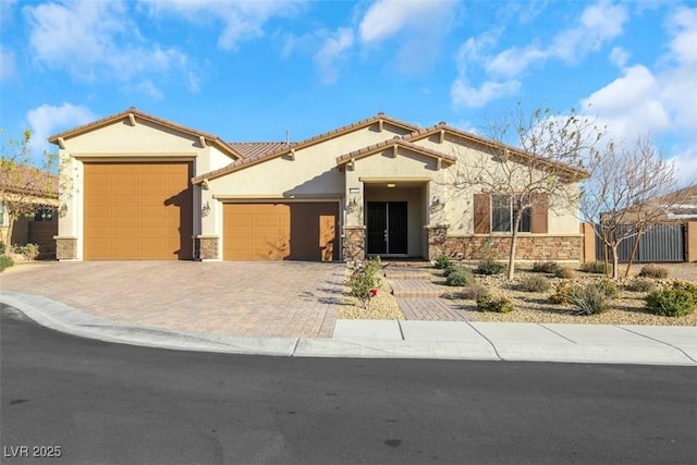 view of front of house with a garage