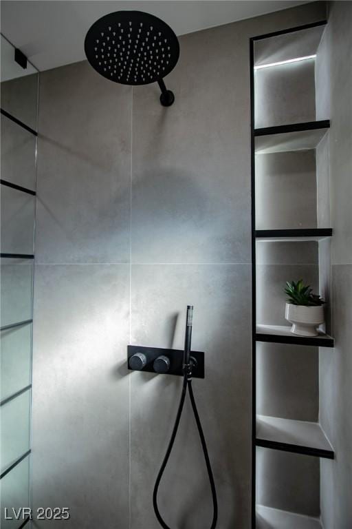 interior details with walk in shower