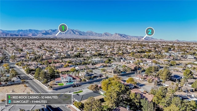 aerial view featuring a mountain view