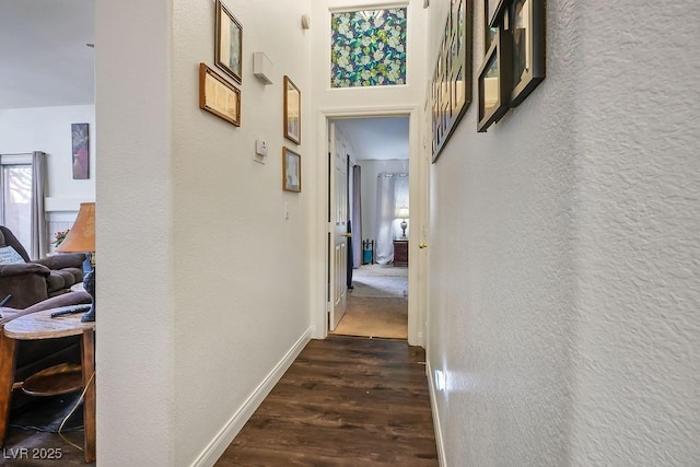 hall featuring dark hardwood / wood-style flooring