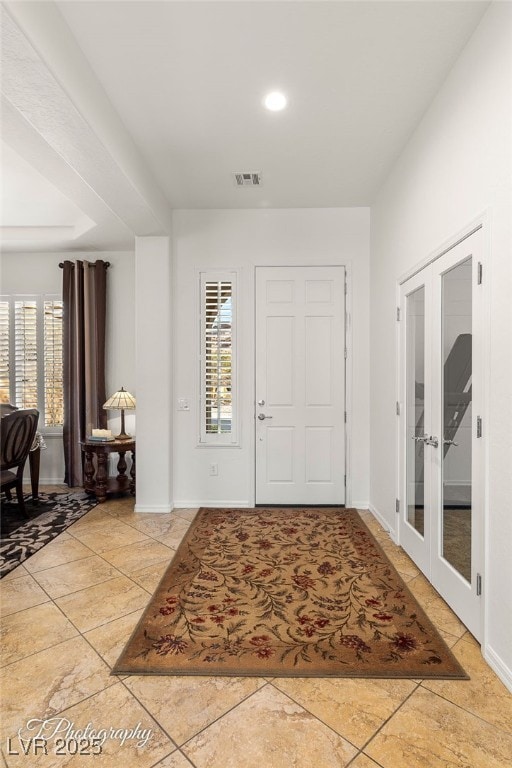 foyer entrance with french doors