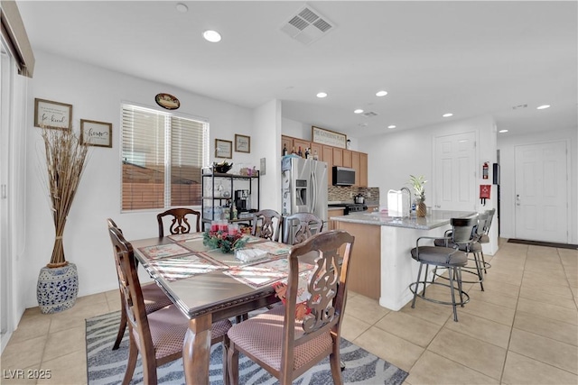 view of tiled dining room