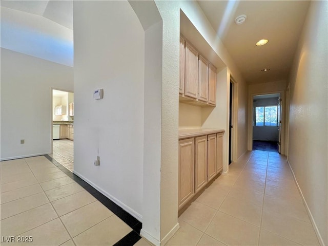 3012 Morning Ridge Dr, Las Vegas, NV 89134 - hall with light tile patterned floors and recessed lighting