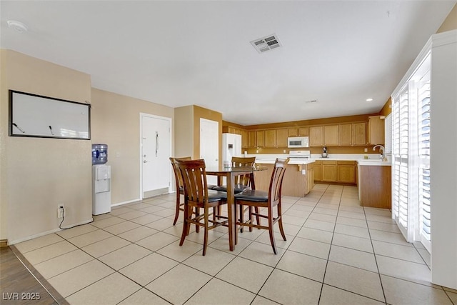 view of tiled dining area