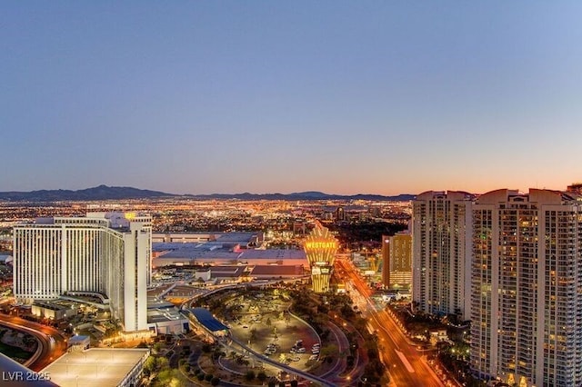 property's view of city with a mountain view